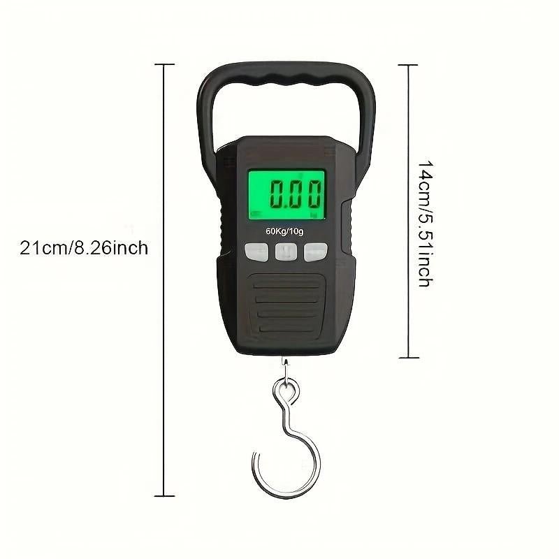 Kolzp 132lb/60kg Digital Handheld Luggage Scale, Mini Portable Electronic Scale, Backlit LCD Display, Travel Essential, Gift Idea, Traveling Essentials