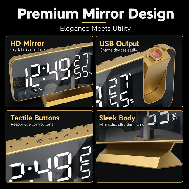 Smart Radio Projection Clock Dual Alarm - Image 2