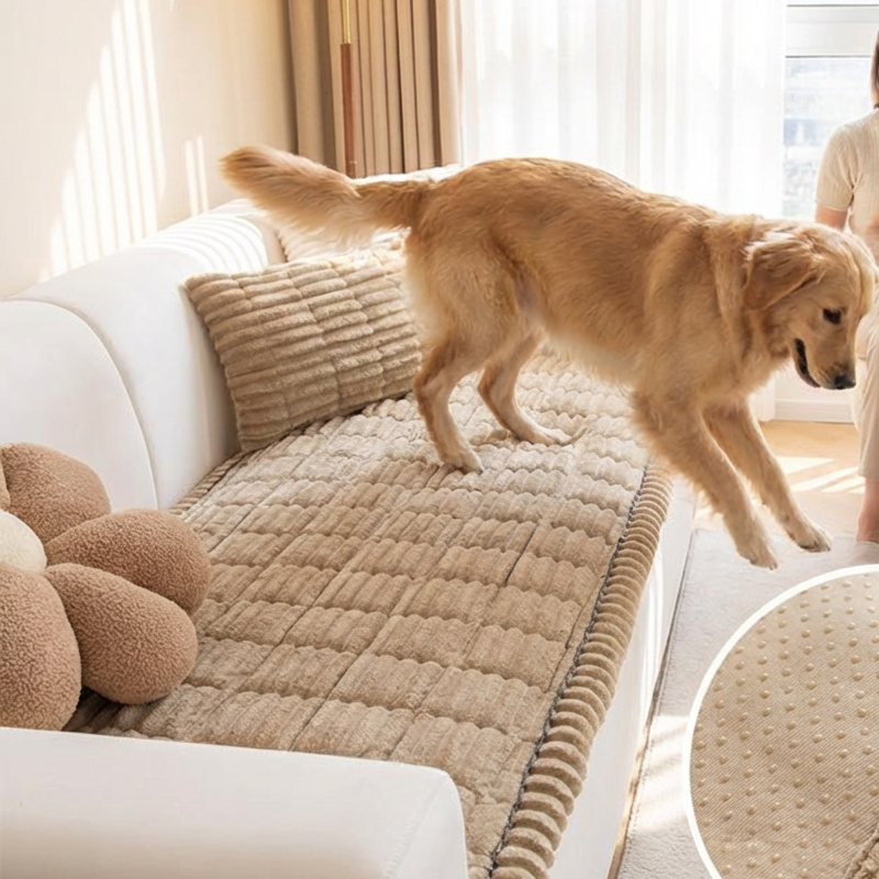 Quilted Corduroy Non-Slip Sofa Cushion - Image 3