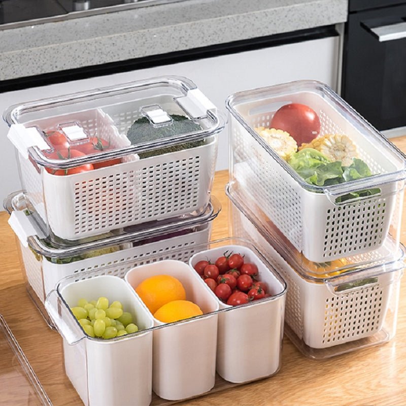 Fresh Fruit & Veggie Saver – Ventilated, Drainable, BPA-Free – Keeps Produce Fresh Longer