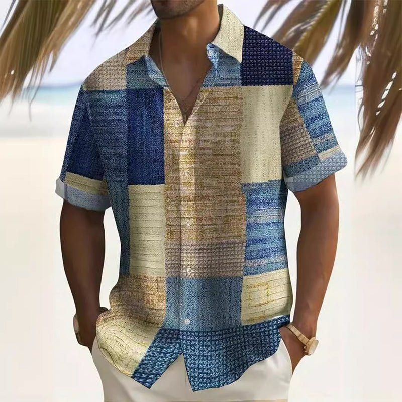 Men's Contrast Color Pattern Shirt