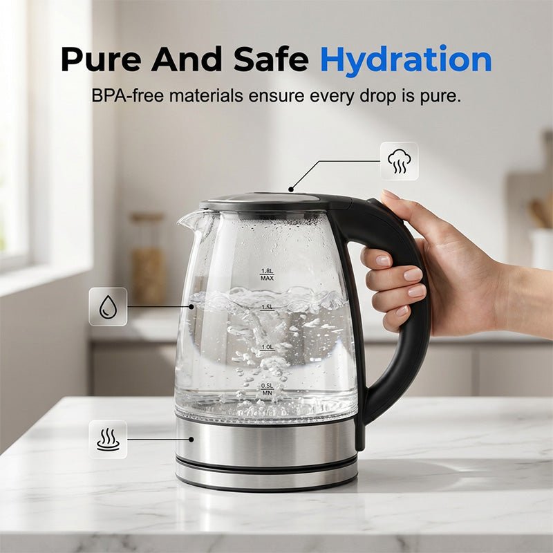 Glass Electric Kettle with LED Light - Image 3