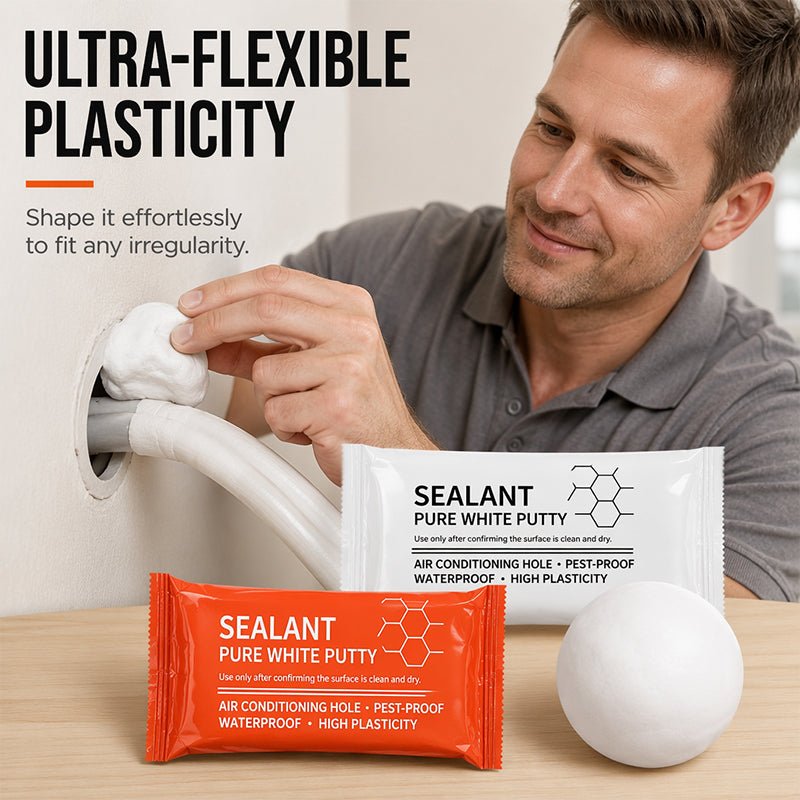 Waterproof Wall Hole Sealing Clay for Air Conditioner Pipes — 10-Pack Moldable Sealant Putty for Pipe Gaps & Wall Holes | Tool-Free Application