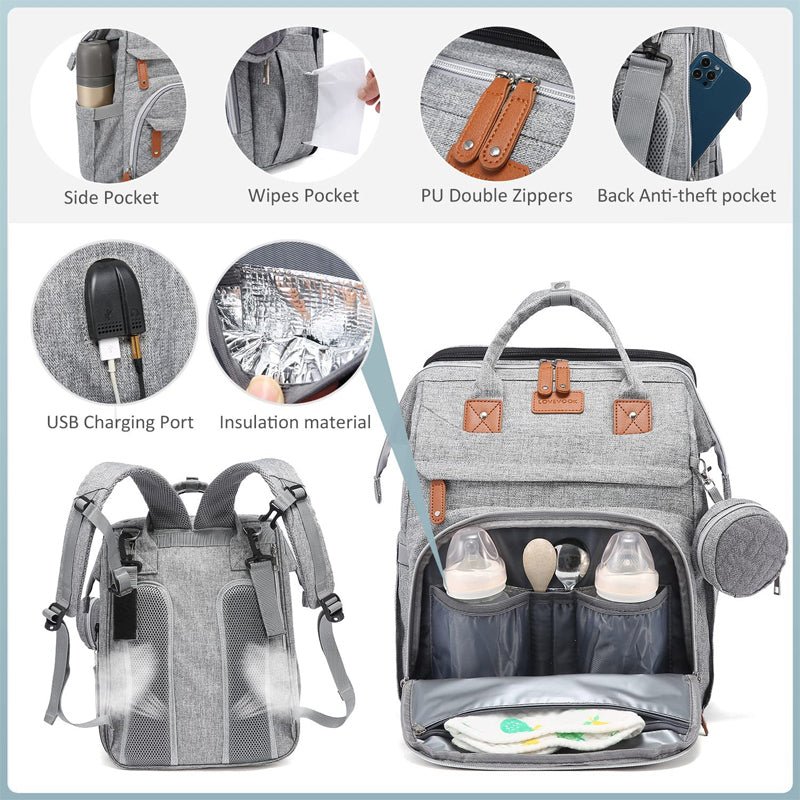 Foldable Diaper Bag with Changing Station