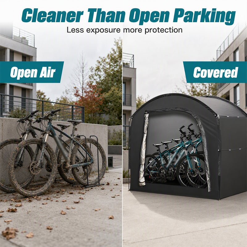 Outdoor Portable Bike Storage Shed – weather-resistant, spacious, easy assembly – fits bikes, tools & lawn mower. - Image 2