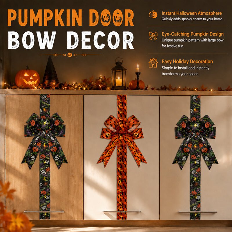 LED Lighted Halloween Cabinet Bow – Glowing Pumpkin & Ghost Decor for Doors & Cabinets | LIMITED TIME