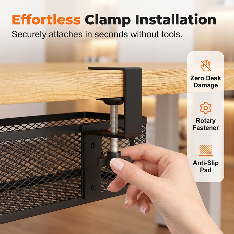 Under Desk Cable Organizer – Sturdy clips, tangle-free & easy install – Keeps cables neat and out of sight - Image 2