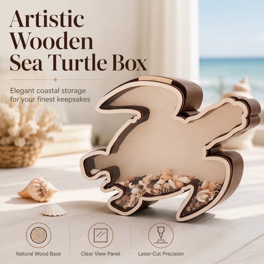 Creative Wood Sea Turtle Shell Organizer