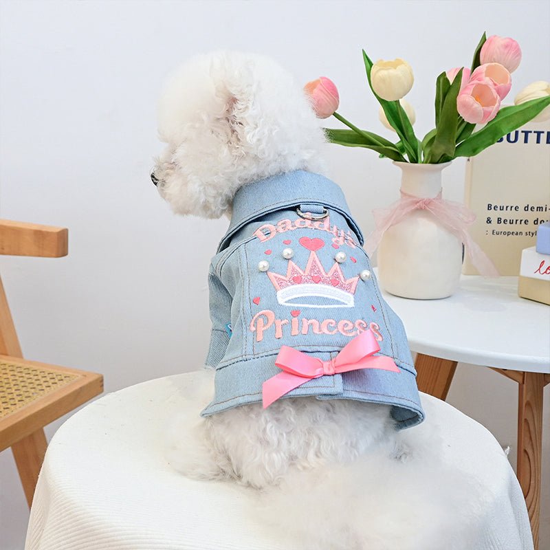 Cute Princess Denim Dog Jacket