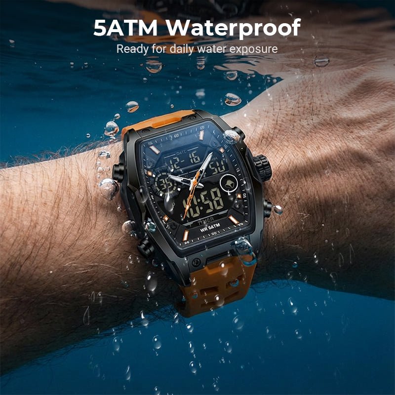 Men's Dual Display Sports Watch – Analog-Digital Watch with Luminous Dial - Image 3