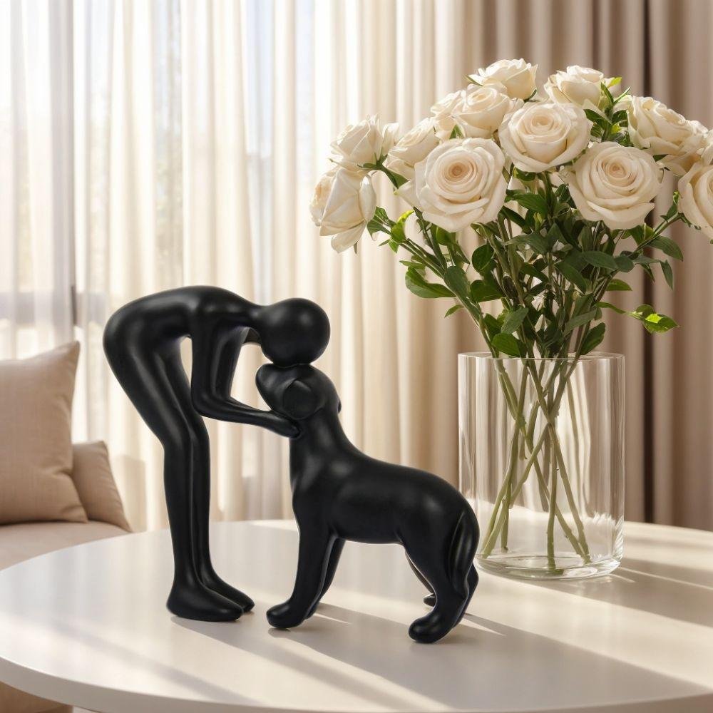 Man & Dog Sculptural Art Piece – Unique figurine, warm & affectionate, perfect for office, living room & bedroom. - Image 2