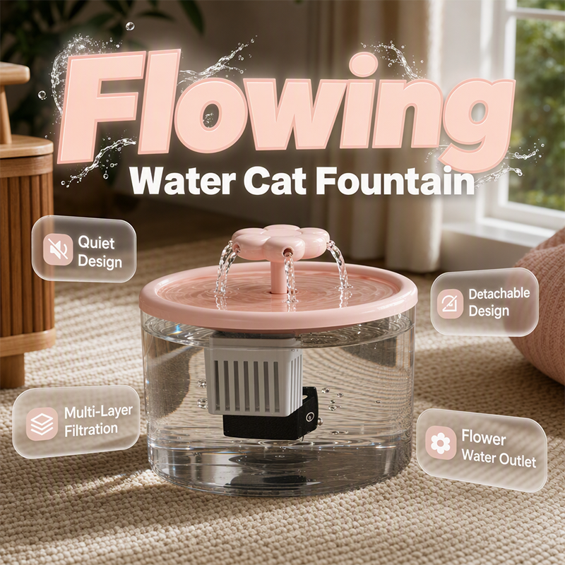 Automatic Circulating Pet Water Fountain – Filtered Freshness, Whisper-Quiet & 1500ml Capacity