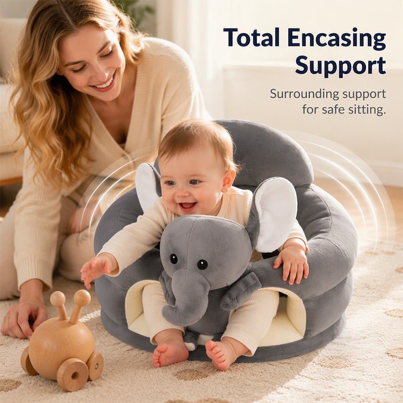 Soft, Safe & Washable – Cartoon Baby Floor Sofa with Removable Cover. Perfect for Sit-Up Play - Image 3