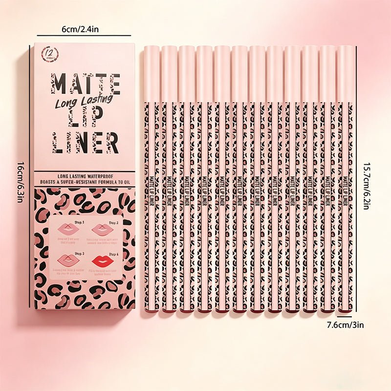 Define & Hold All Day – 12-Color Matte Lip Liner Set, Smudge-Proof & Long-Lasting UK Stock - Image 3