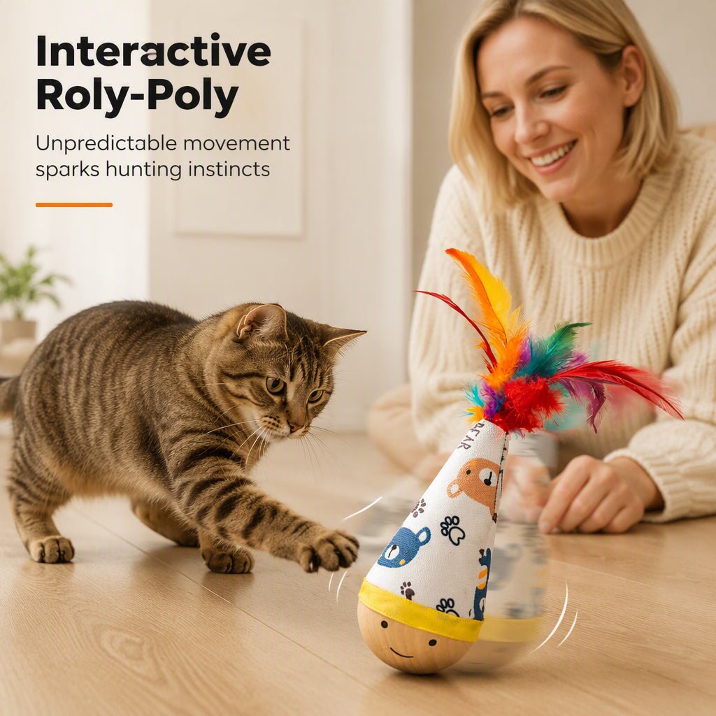 Interactive Wood Tumbler Pet Toy