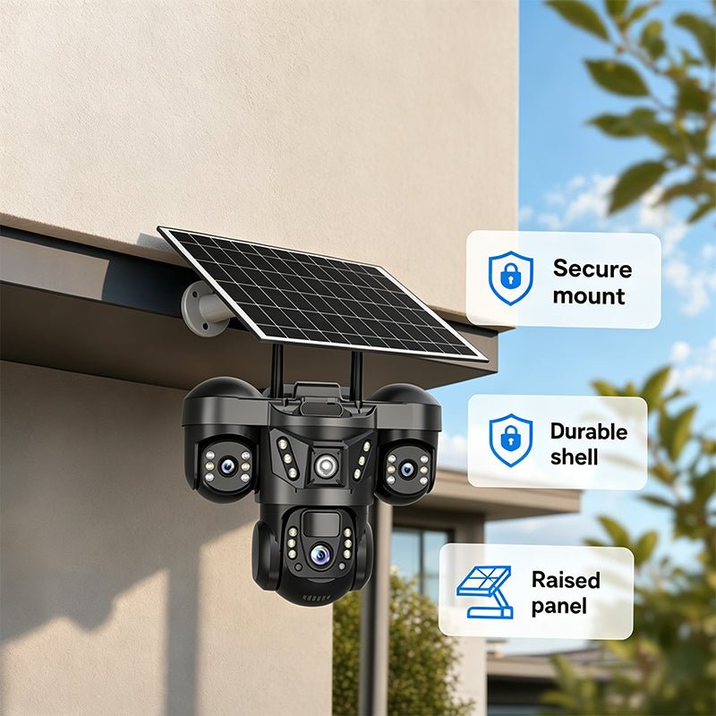 Triple Lens Solar WiFi Security Camera - Image 2