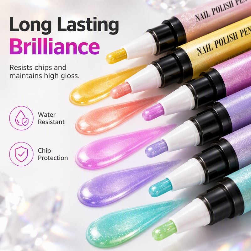 Glitter Cat Eye Nail Polish Pen Set - Image 2