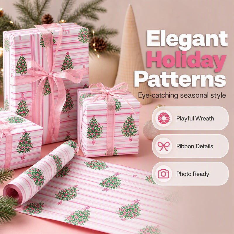 Christmas Wrapping Paper for Holiday Gifts – Festive Prints, Smooth Foldability & Elegant Holiday Patterns - Image 3