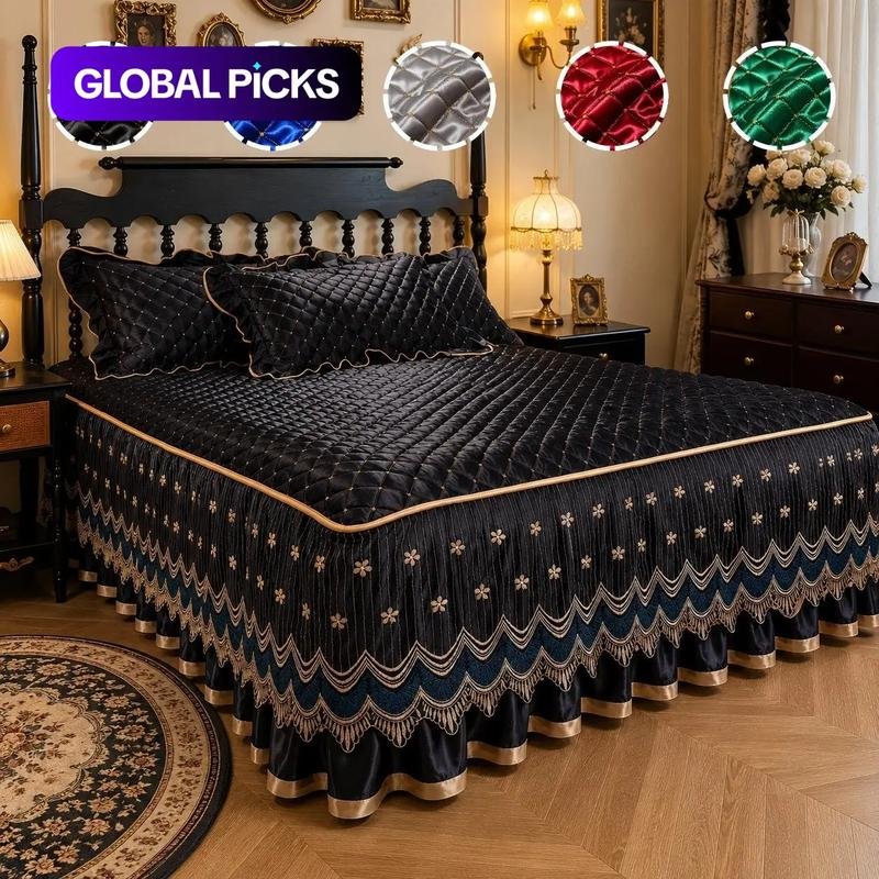 Quilted Bed Skirt – Breathable, full-coverage & easy-fit