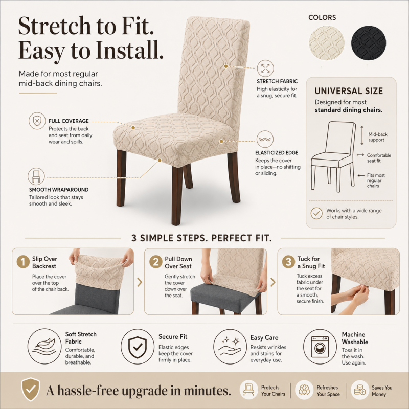 Universal Stretch Chair Seat Covers - Image 3