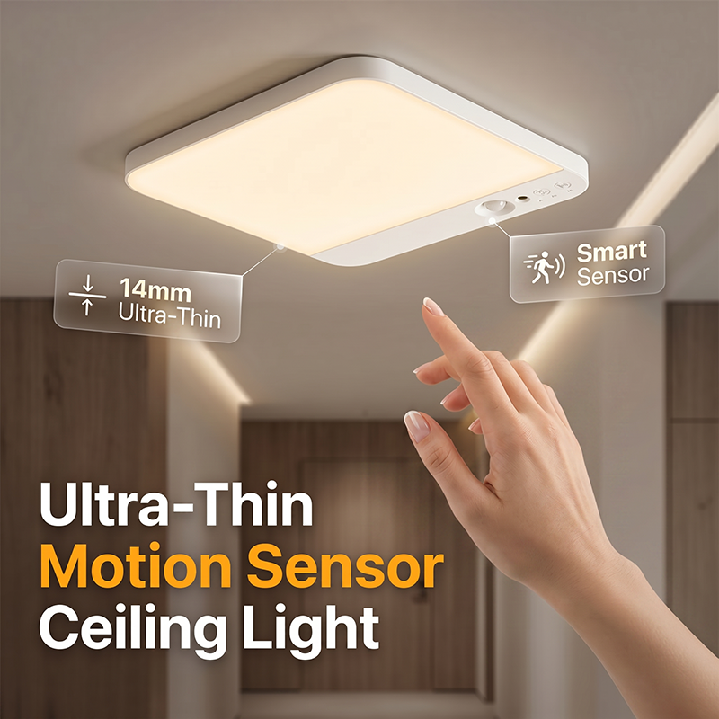 Motion Sensor LED Ceiling Light – Wireless, Magnetic Mount & Remote Control for Home
