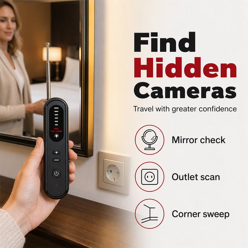 Anti‐Spy Camera Detector – Scans hotels, cars & offices for hidden devices