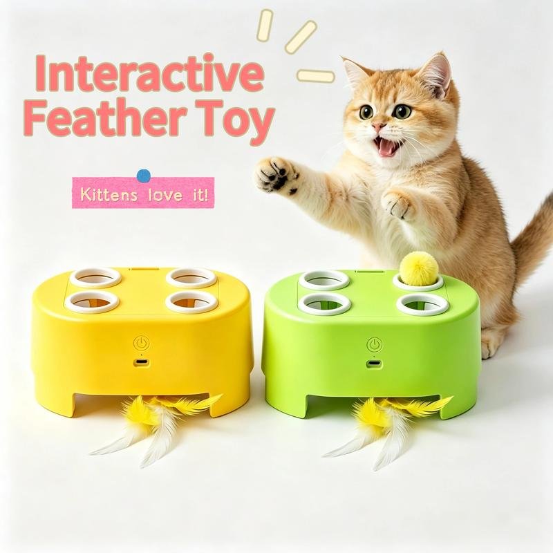 Interactive Whack-a-Mole Cat Toy – 3 Play Modes, Fun Indoor Exercise & Brain Game for Cats
