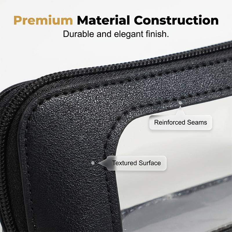 Transparent Window PU Leather Pencil Case - Image 2