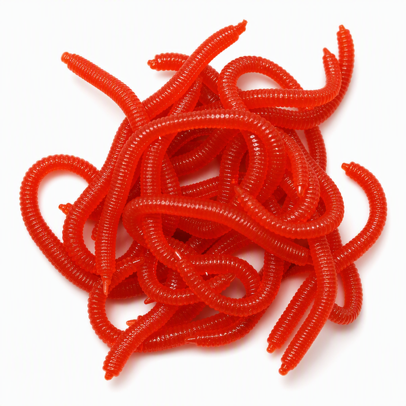 Simulation Earthworm Soft Fishing Lures Shrimp Scented Artificial Worm Baits for Freshwater and Saltwater - Image 2