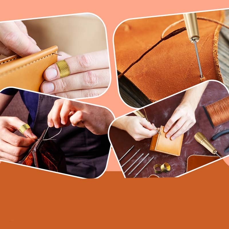 Leather Sewing Awl Kit with Waxed Thread – Interchangeable Needles, 6 Pcs - Image 3