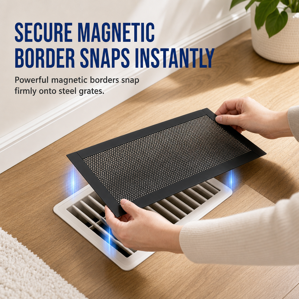 Magnetic Floor Vent Cover PVC Mesh Screen for Home Wall and Ceiling Vents Dustproof Shield - Image 3