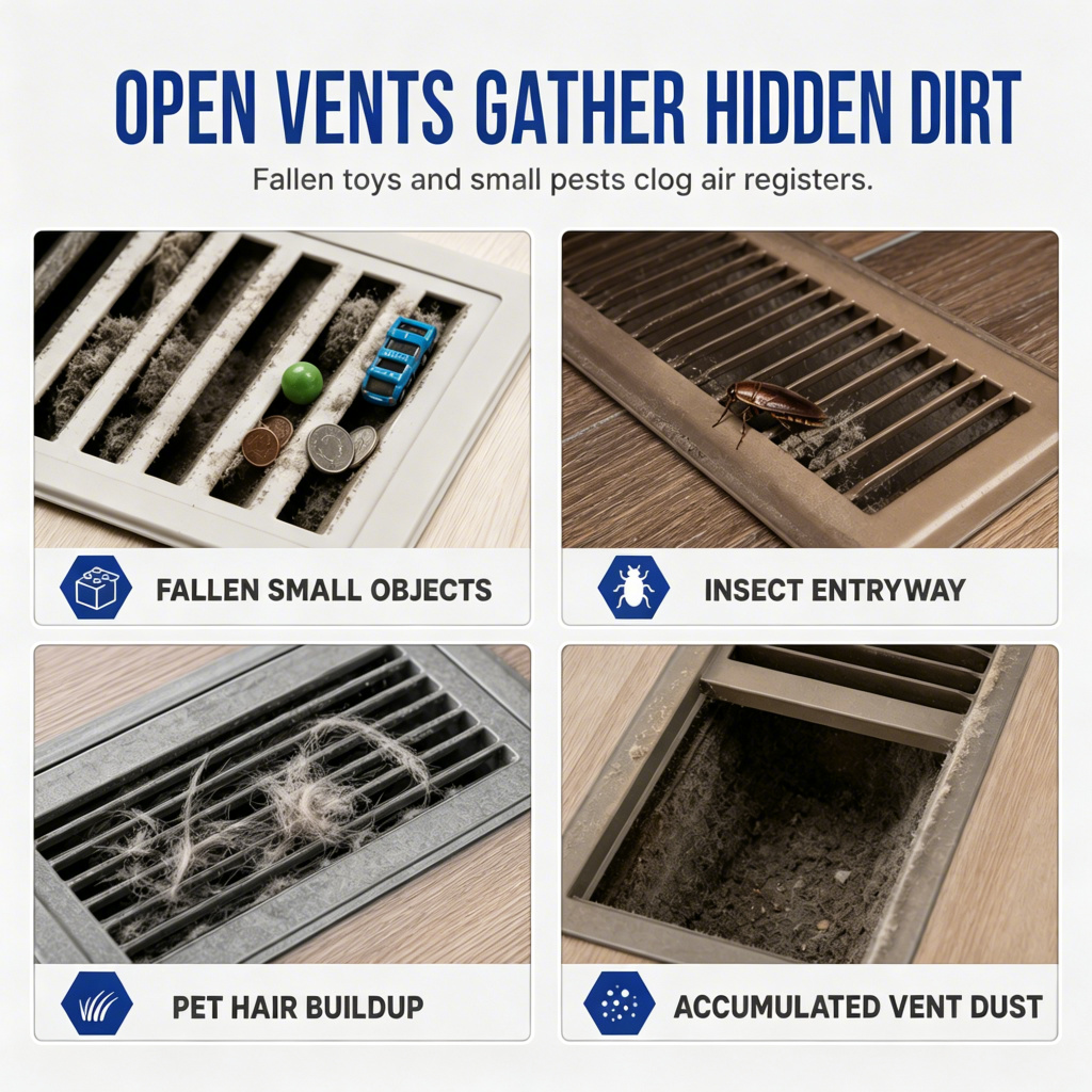 Magnetic Floor Vent Cover PVC Mesh Screen for Home Wall and Ceiling Vents Dustproof Shield - Image 2