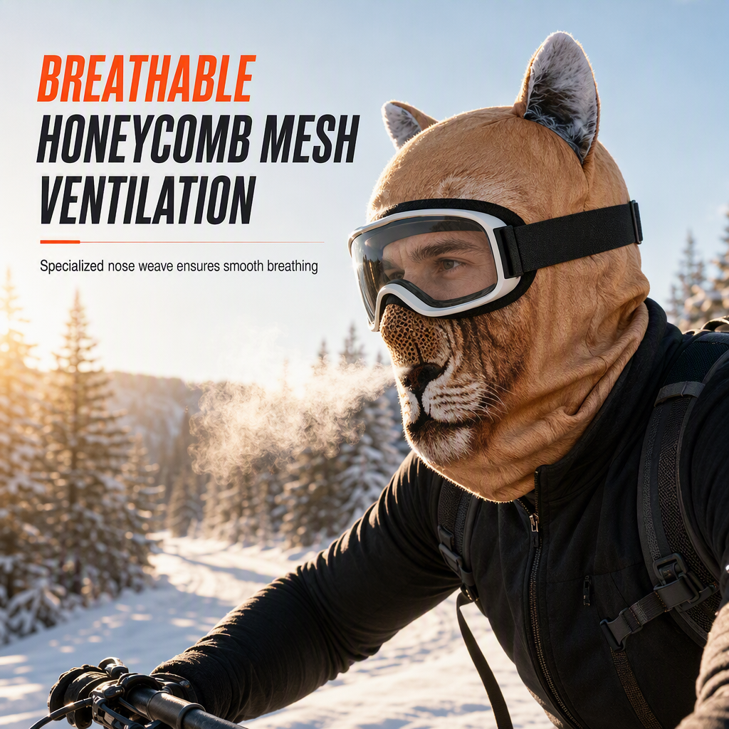 Animal Print Windproof Balaclava Face Mask – Warm, Wind-Resistant, Stylish Outdoor Protection - Image 3