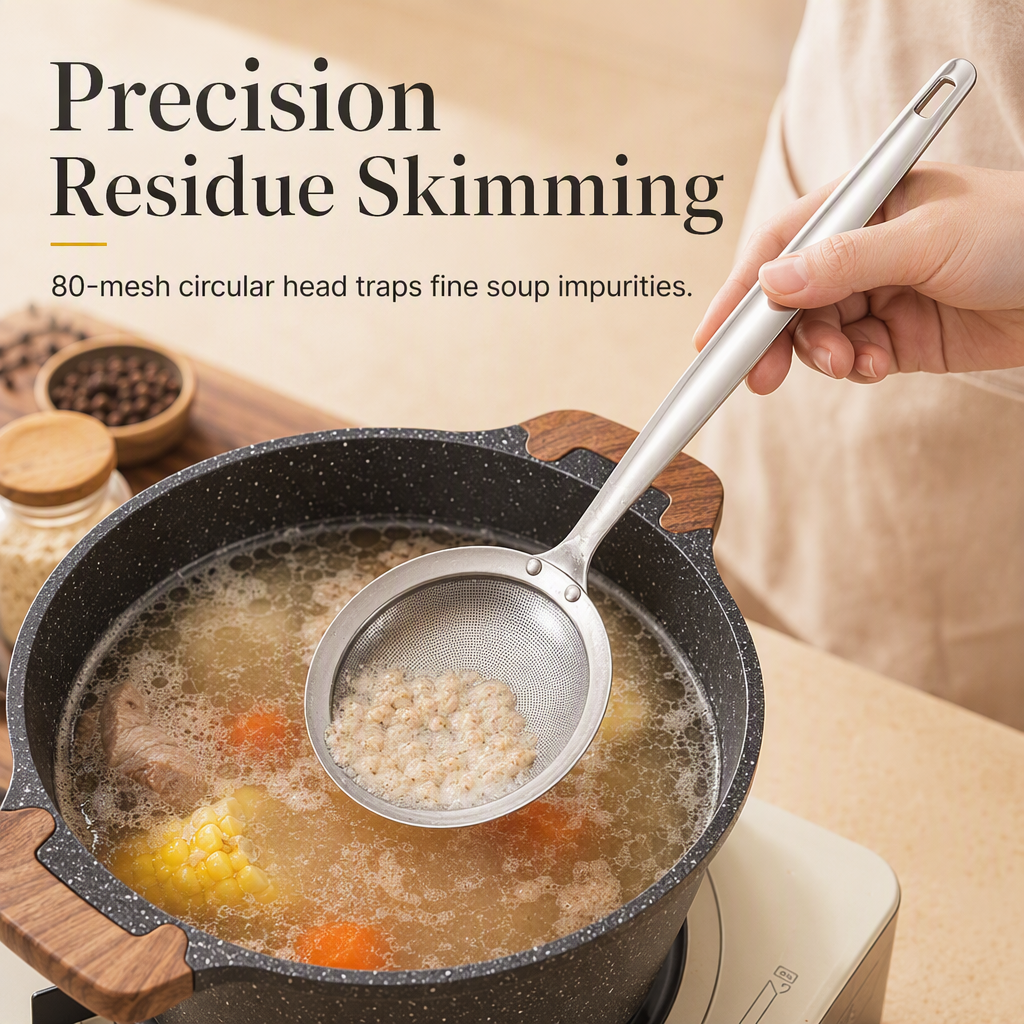Stainless Steel Fine Mesh Skimmer Spoon - Image 3