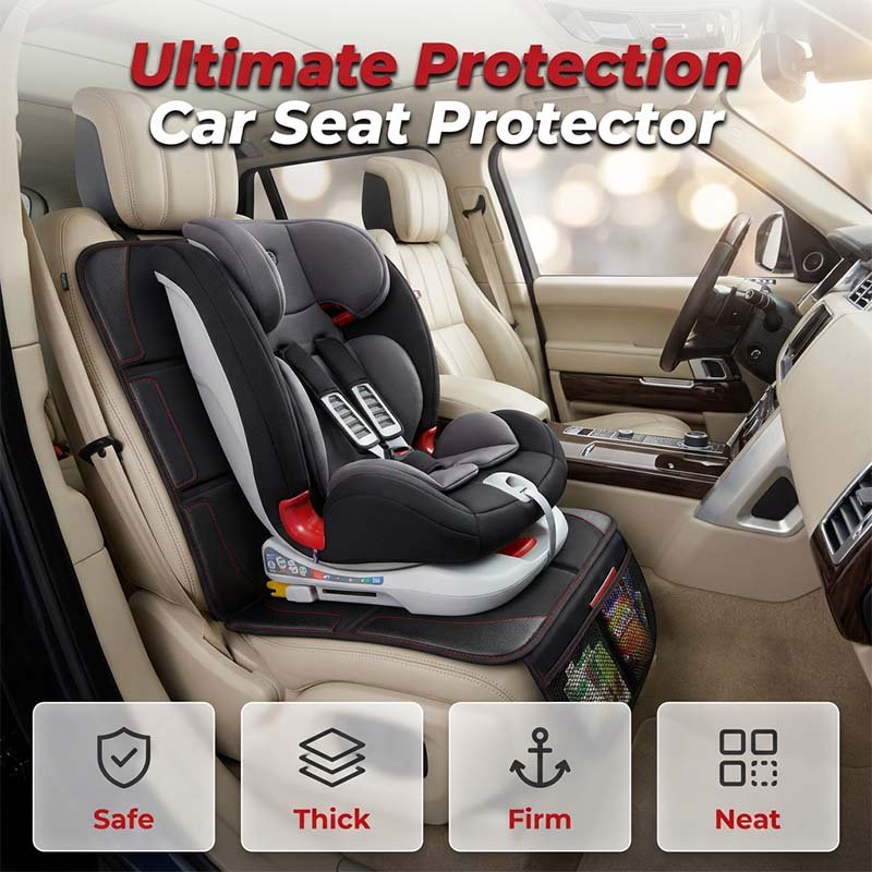 Safe Anti-Slip Car Seat Protector for Child – Durable Under-Seat Mat for Baby & Kids Helps Protect Upholstery from Spills, Scuffs & Wear