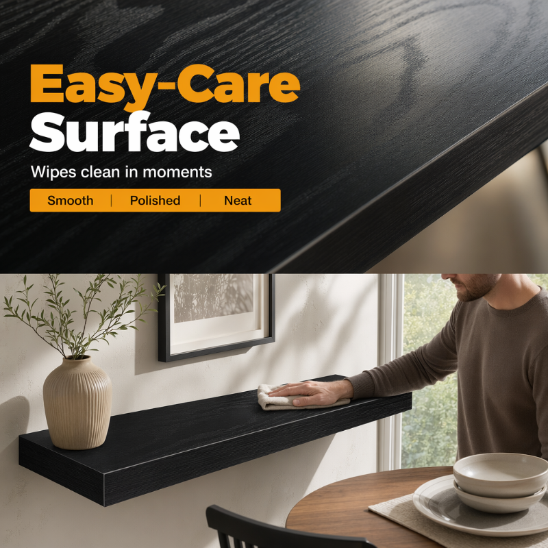 Minimalist Wooden Floating Wall Shelves - Image 3