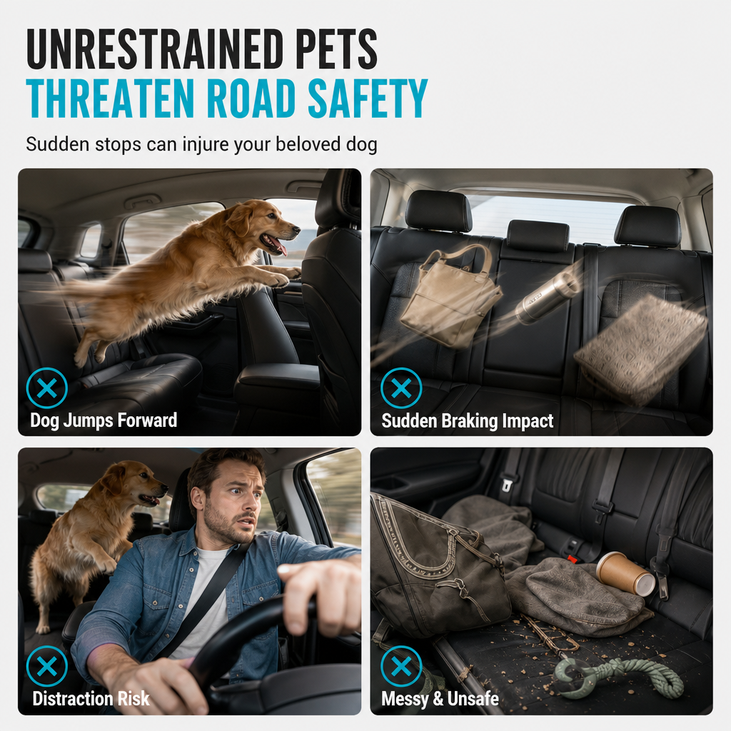 Dog Car Safety Harness: Elastic Nylon, Cushioned Braking, Zinc Alloy Clasp, Universal Fit - Image 2