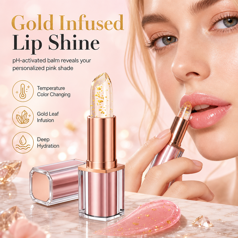 Gold Foil Temperature Color Changing Lip Balm