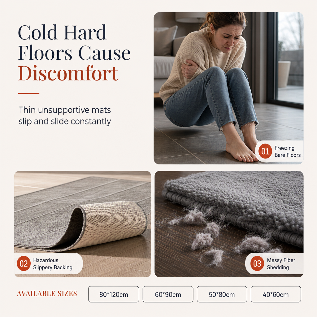 Soft Faux Cashmere Area Rug: Non-Slip, Machine Washable, Plush Pile, for Living Room & Bedroom - Image 2