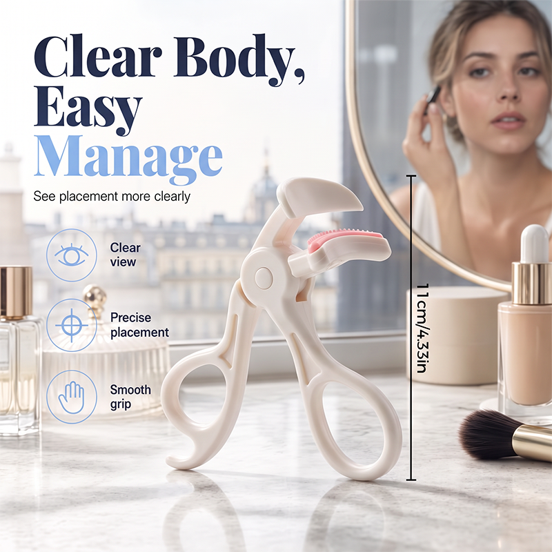 Wide-Angle Eyelash Curler with Comb – Instant Lash Lift, Built-In Separator Comb & Gentle Cushion Pad – Ergonomic Handle for Precise, Clump-Free Curling in Seconds