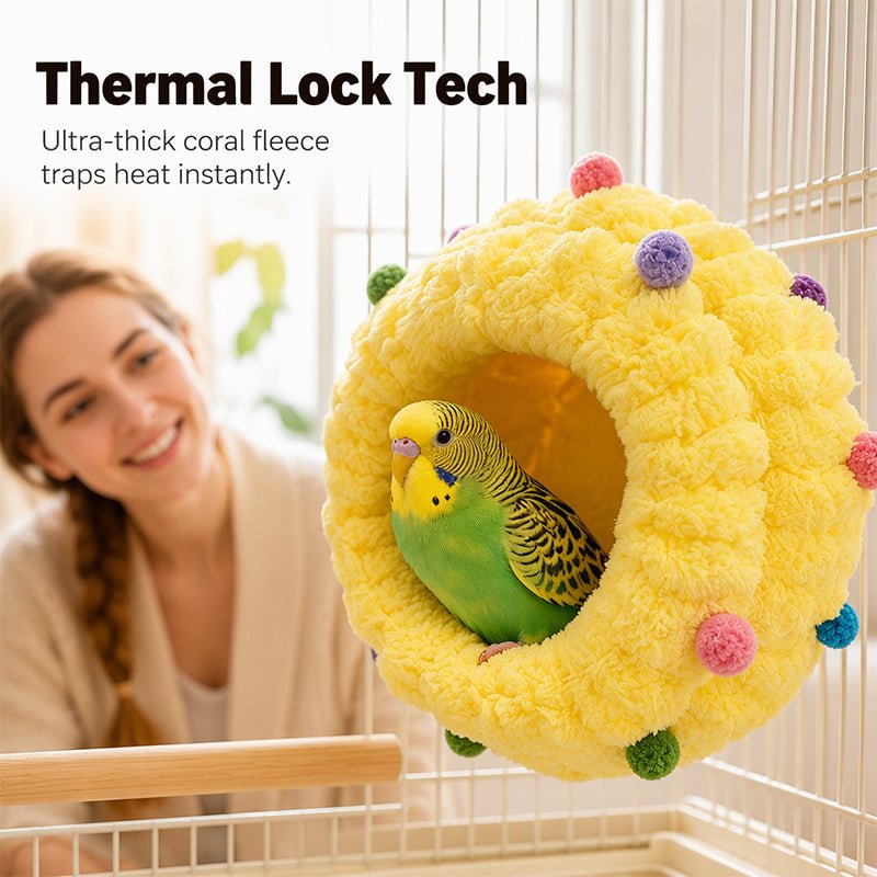 Hanging Bird Bed – Coral fleece & cage-friendly comfort - Image 2
