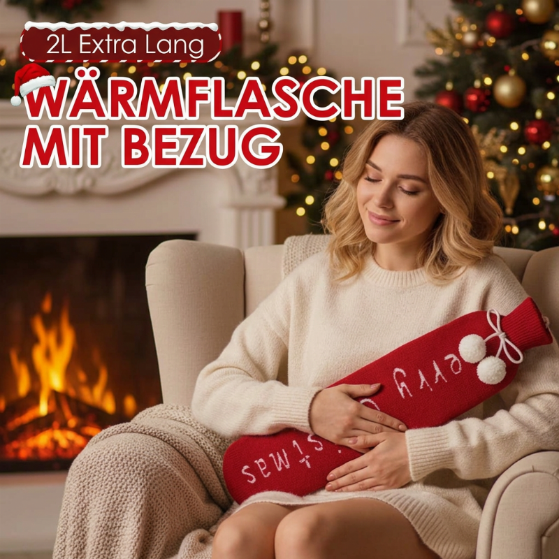 Begrenzte Zeit 50% Rabatt 2L extra lange Wärmflasche mit Bezug