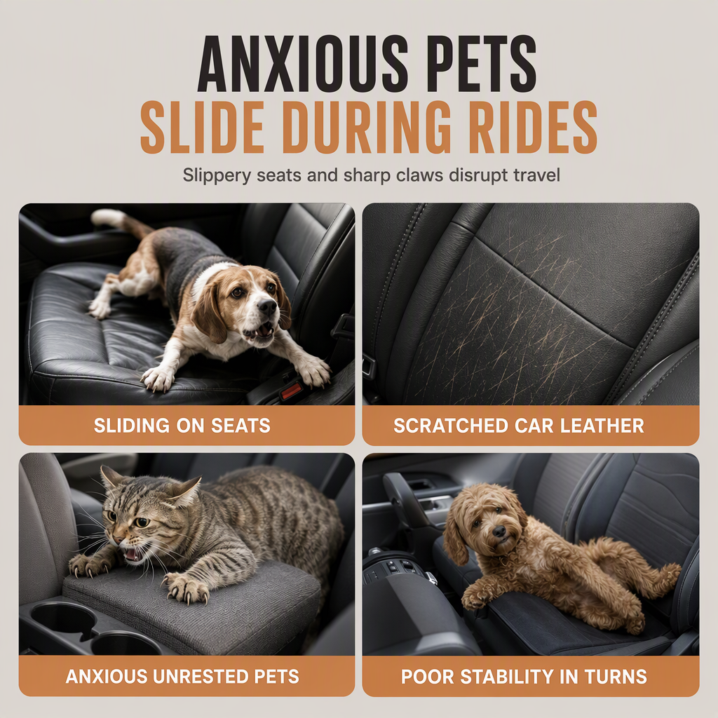 Portable Warm Plush Cat Carrier Bag and Car Travel Bed with Paw Print Anti-Collapse Design for Outdoor Travel - Image 2
