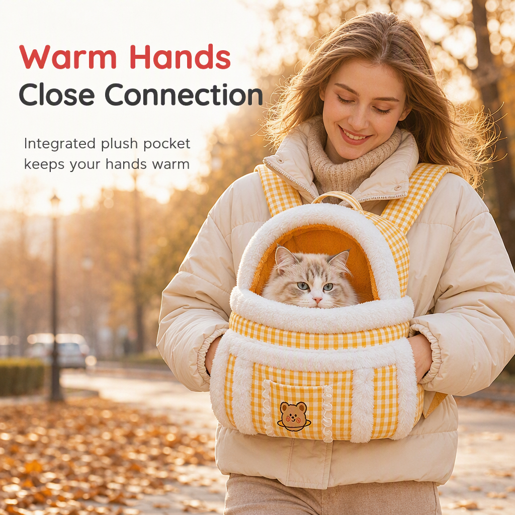 Fleece-Lined Pet Carrier Backpack – Keep Your Cat Cosy & Close on Chilly Autumn & Winter Adventures - Image 3
