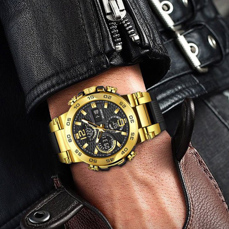 Men's Multifunctional Watch with Dual Display – Dual Time Zones & Everyday Style