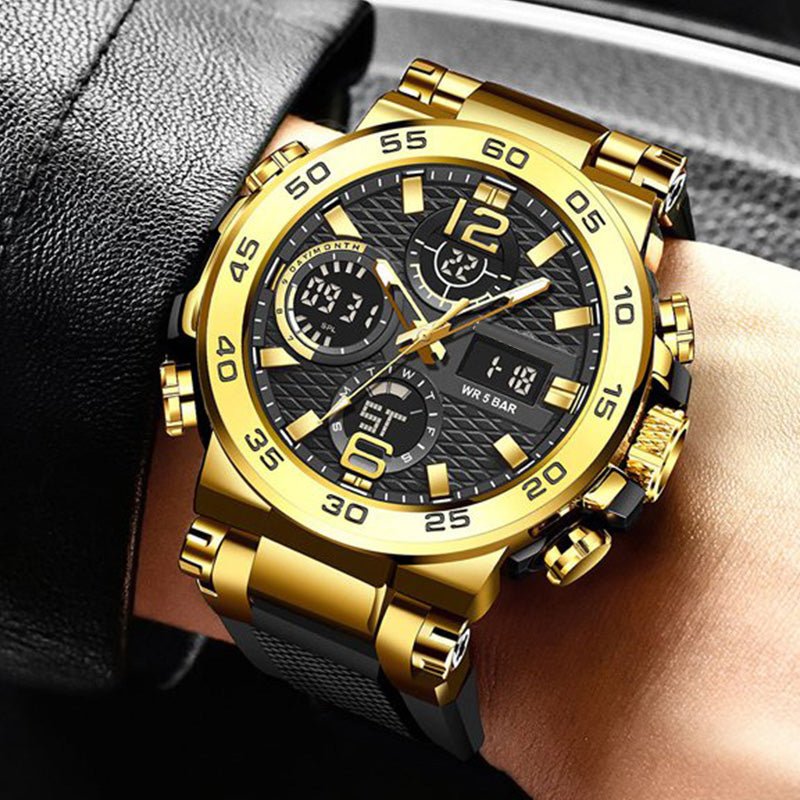 Men's Multifunctional Watch with Dual Display – Dual Time Zones & Everyday Style - Image 2