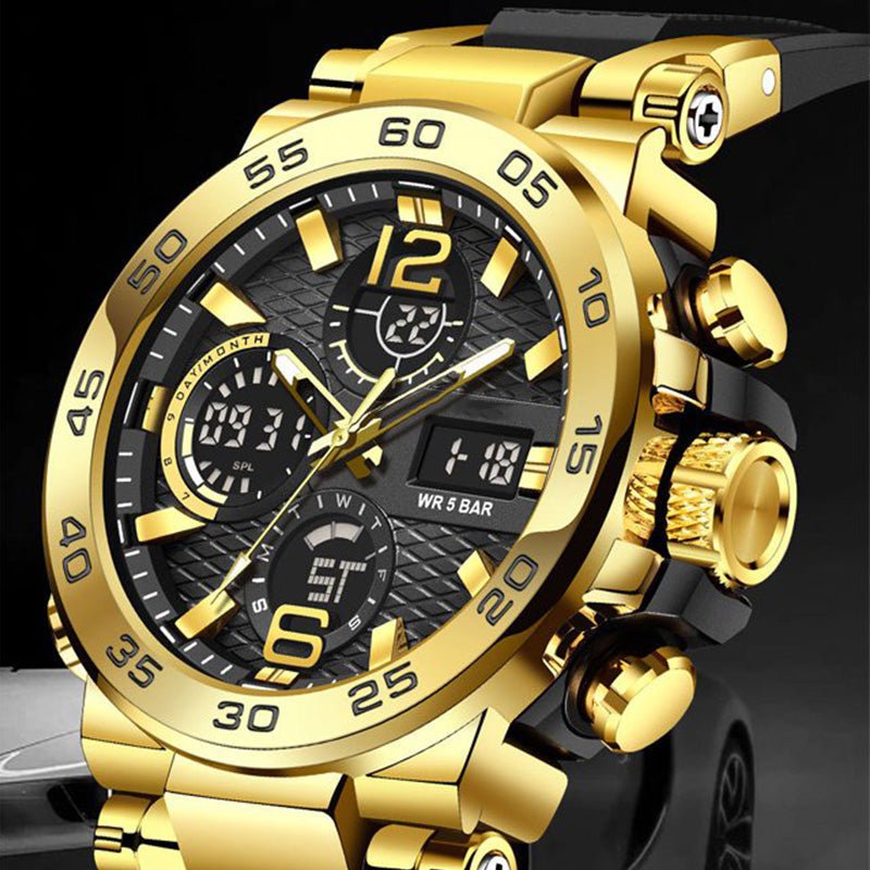 Men's Multifunctional Watch with Dual Display – Dual Time Zones & Everyday Style - Image 3