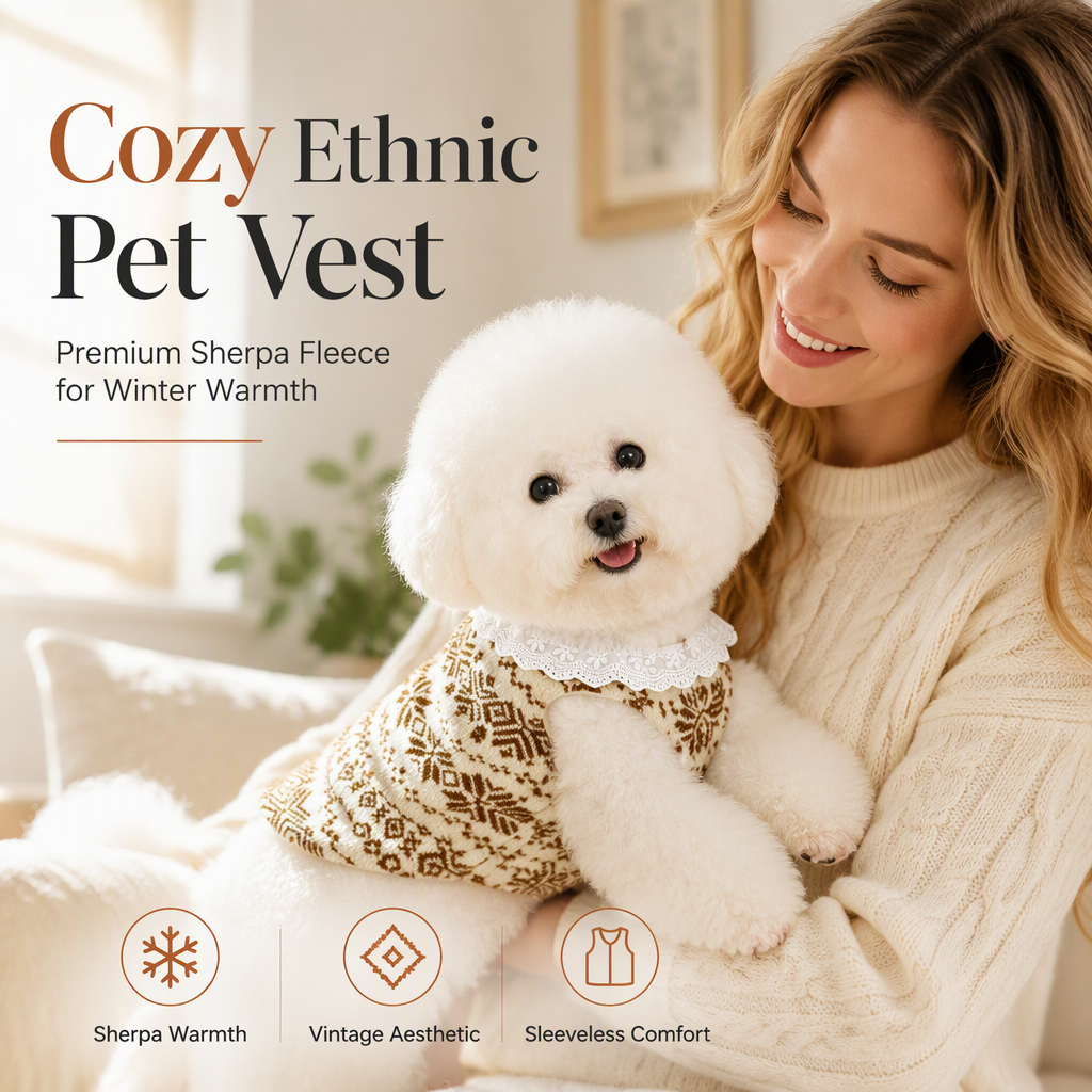Warm Thickened Pet Sweater Vest High Neck Clothes for Small Dogs and Cats in Autumn and Winter