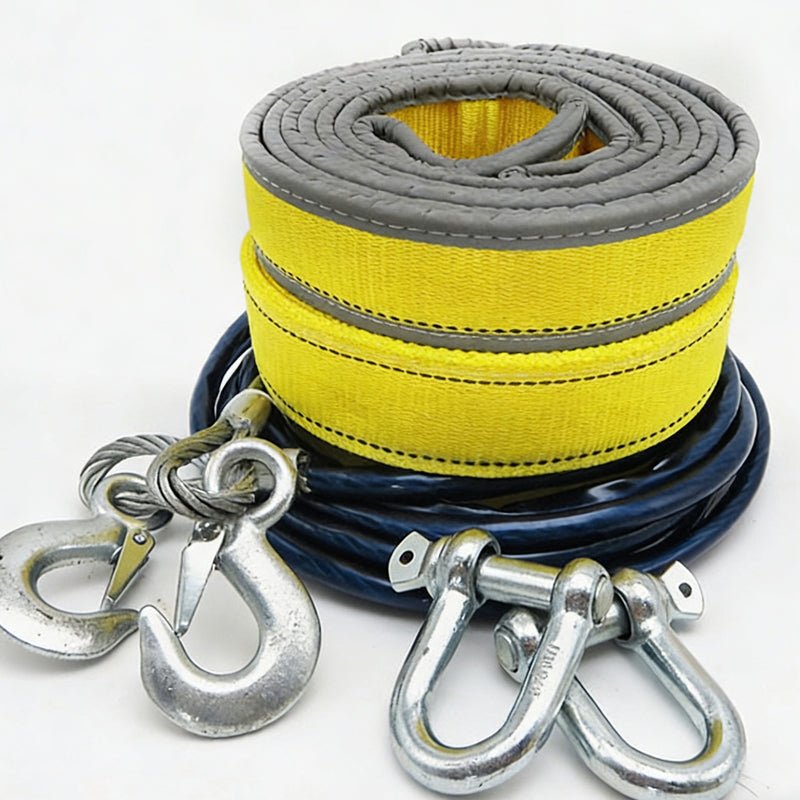 8-Ton Tow Rope with U-Shackle Hooks – Strong & Reliable