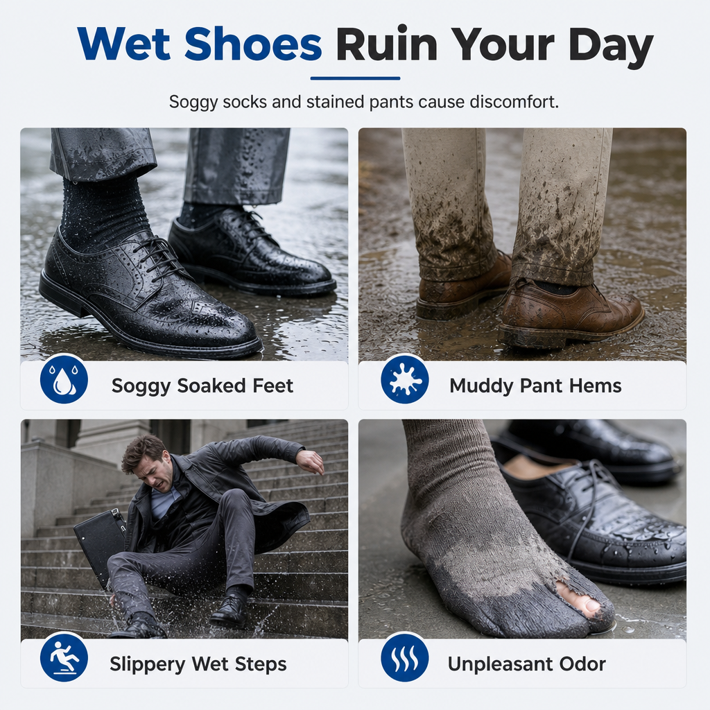 Waterproof High-Top Silicone Rain Shoe Covers - Image 2